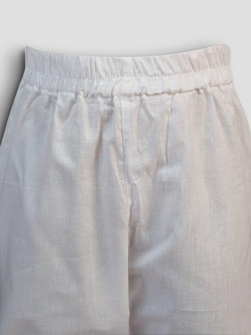 Baby Boy's Purple Embroidered Cotton Kurta Pyjama Set For Janmashtami