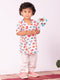 Infant Boy's Multicolor Cotton Blend Kurta Patiala Set