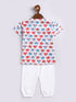 Infant Boy's Multicolor Cotton Blend Kurta Patiala Set