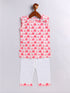 Infant Boy's Pink Cotton Blend Kurta Pyjama Set