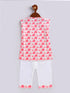 Infant Boy's Pink Cotton Blend Kurta Pyjama Set