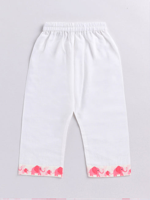 Infant Boy's Pink Cotton Blend Kurta Pyjama Set