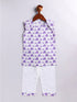 Infant Boy's Purple Cotton Blend Kurta Pyjama Set