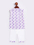 Infant Boy's Purple Cotton Blend Kurta Pyjama Set