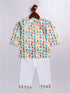 Infant Boy's Multicolor Cotton Blend Kurta Pyjama Set
