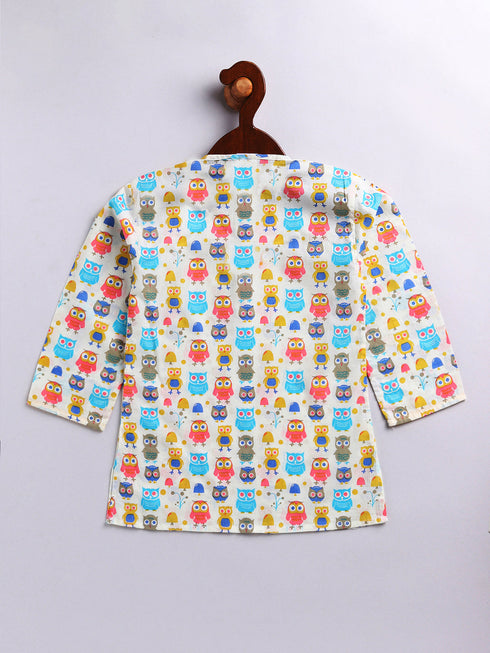Infant Boy's Multicolor Cotton Blend Kurta Pyjama Set