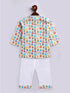 Infant Boy's Multicolor Cotton Blend Kurta Pyjama Set