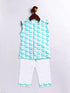 Infant Boy's Aqua Cotton Kurta Pyjama Set
