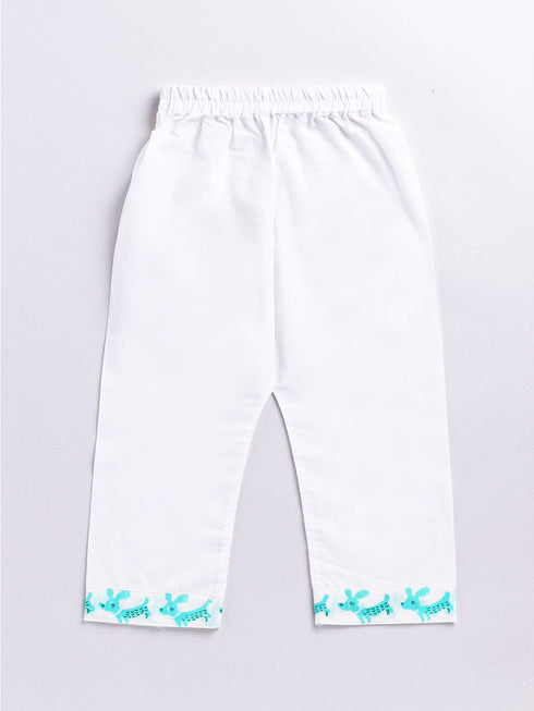 Infant Boy's Aqua Cotton Kurta Pyjama Set