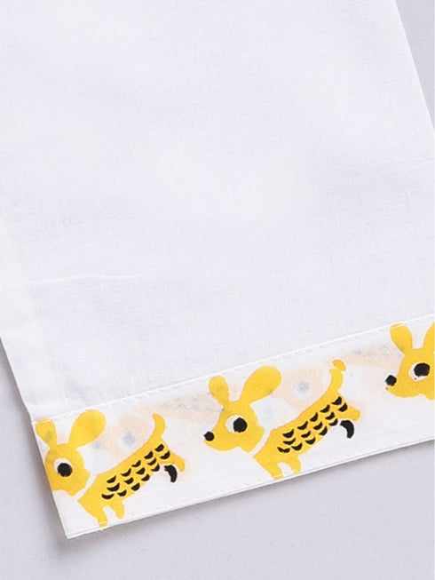 Infant Boy's Yellow Cotton Kurta Pyjama Set