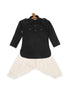 Boy's Black Pathani Kurta With Patiala Set