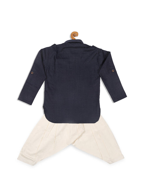 Boy's Blue Pathani Kurta With Patiala Set