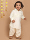 Boy's Cream Pathani Kurta With Patiala Set