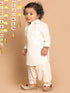 Boy's Cream Pathani Kurta With Patiala Set
