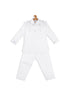 Boy's White Pure Pathani Kurta With Pyjama Set