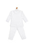 Boy's White Pure Pathani Kurta With Pyjama Set