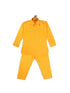 Sishu Boy's Yellow Pure Cotton Pathani Kurta With Pyjama Set