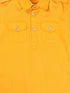 Sishu Boy's Yellow Pure Cotton Pathani Kurta With Pyjama Set