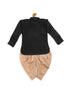 Sishu Boy's Black & Rose Gold-Toned Kurta With Dhoti Pant Set