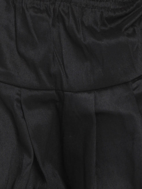 Sishu Boy's Maroon Kurta And Black Cowl Dhoti Set