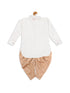 Sishu Boy's White & Rose Gold Kurta With Dhoti Pant Set