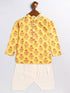 Sishu Boy's' Multicolor-Base-Mustard And Cream Kurta Patiala Set