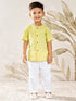 Boy's Yellow Cotton Kurta Pyjama Set