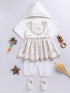 Girl's' Cream Ethnic Combo Set