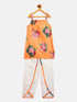 Sishu Girl's Multicolor-Base-Yellow Cotton Blend Kurta And Dhoti Set