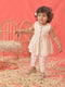 Girl's White Cotton Flock And Dhoti Set