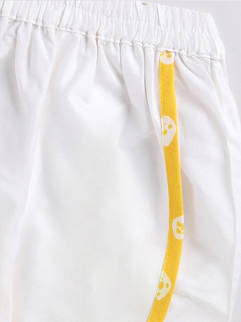 Girl's' Yellow Kurta And Dhoti Pant Set