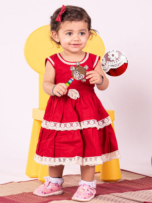 Girl's' Maroon Dress