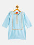 Sishu Girl's' Aqua Blue Viscose Kurta And Straight Pant Set