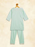 Sishu Girl's' Mint Green Viscose Kurta And Straight Pant Set