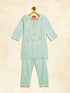 Sishu Girl's' Mint Green Viscose Kurta And Straight Pant Set