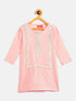 Sishu Girl's' Pink Viscose Kurta And Straight Pant Set