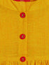 Girl's Mustard Striped Handloom Kurta With Cream Pyjama Set