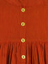Sishu Girl's Red Striped Handloom Kurta With Yellow Pyjama Set