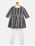 Sishu Girl's Black Chikankari Kurta Leggings Set