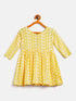 Sishu Girl's Mustard Chikankari Kurta Leggings Set