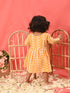 Girl's Orange Chikankari Cotton Kurta