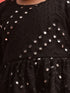 Sishu Girl's Black Mirror Kurta