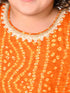 Girl's Yellow Bandhni Print Kurta And Patiala Set