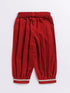Girl's' Aqua Base Red Kurta And Pant Set