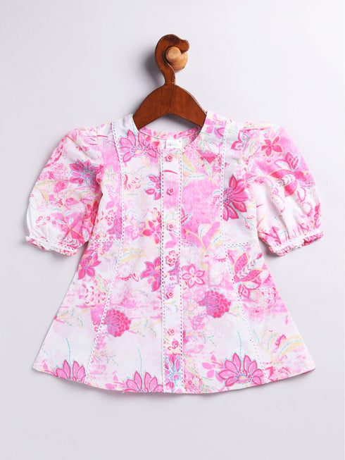 Girl's' Pink Kurta Set