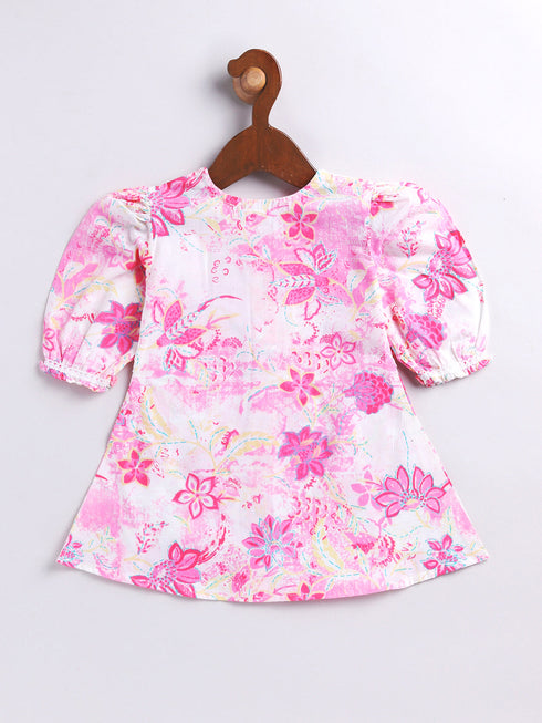 Girl's' Pink Kurta Set