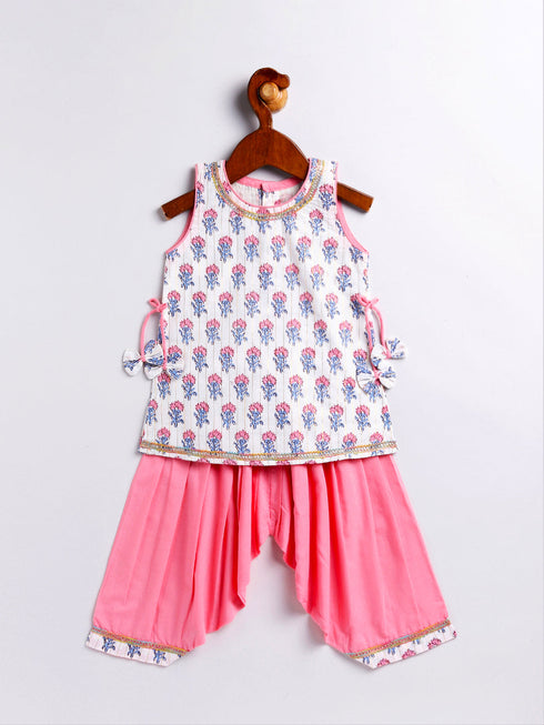 Girl's' Multi Color Kurta And Patiala Set