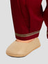Girls Red Cotton Bandhani Kurta Patiala Set with Digital Print