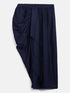 Sishu Girl's Navy Blue Draped Skirt With Crop Top