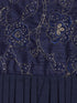 Sishu Girl's Navy Blue Draped Skirt With Crop Top